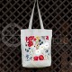 Printed semi-linen shopping bag "Poppy"